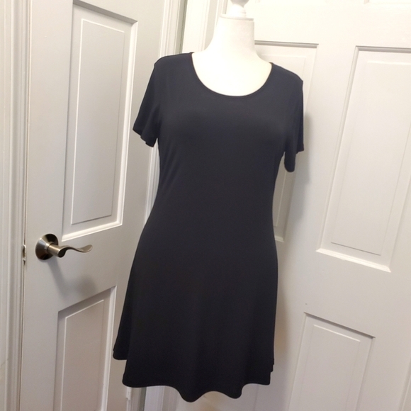 Michael Michael Kors Black A-Line Stretchy Knit Dress, Size Large S/S - Picture 1 of 9